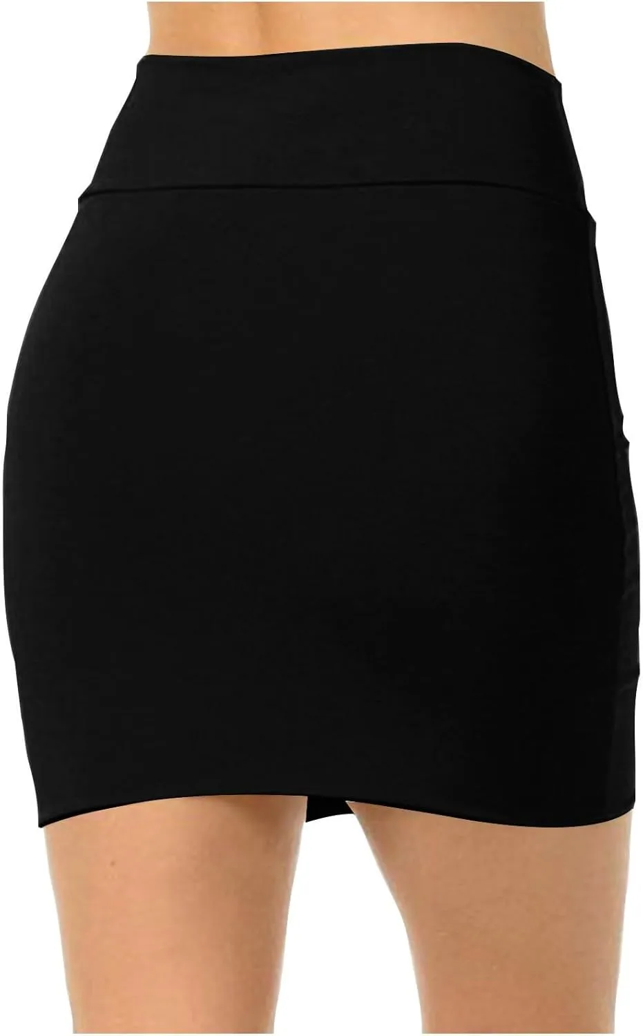 Mini Pencil Skirt for Women Sexy Above Knee Basic Bodycon Skirt Solid High Waist Stretch Short Skirts Underskirt