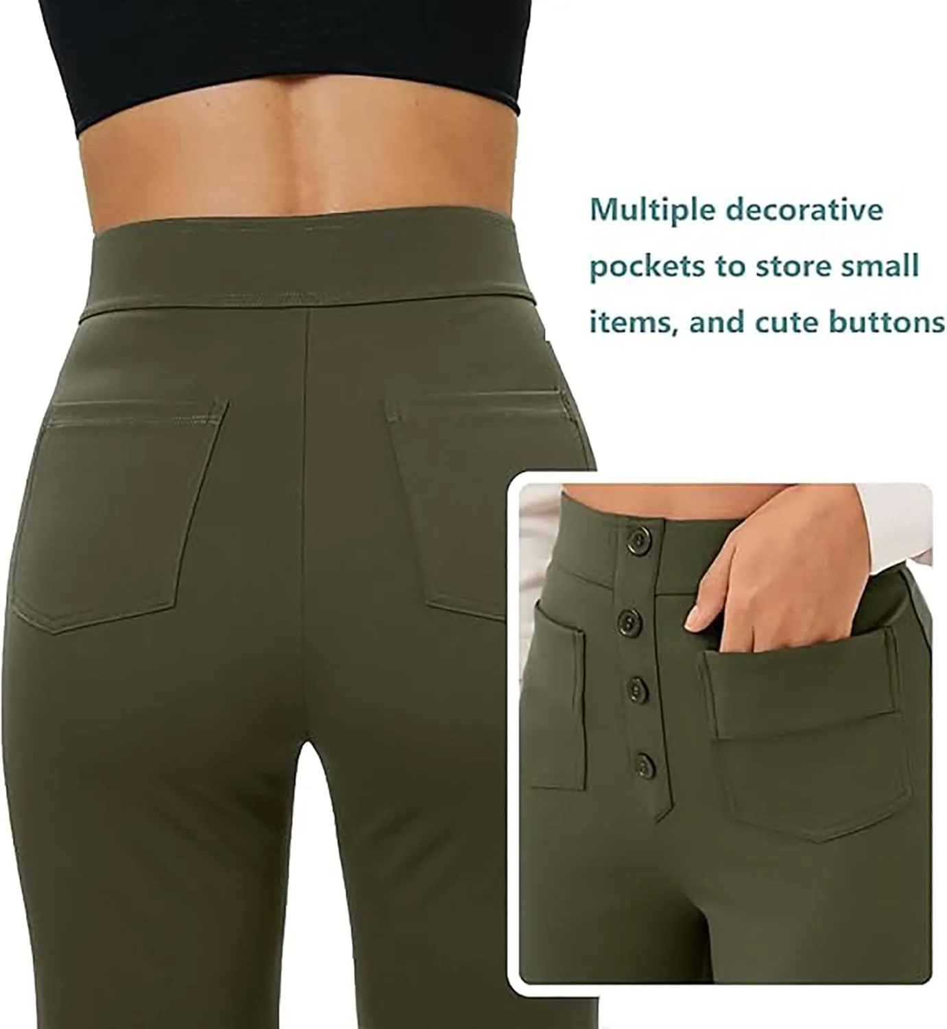 Miracharm Pants, Puliam Pants for Women, FlexiPants - Women's Casual High Waist Stretch Multiple Pockets Trousers
