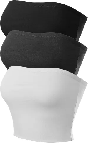 MixMatchy Women's Strapless Tube Tops Basic Bandeau Crop Sleeveless Backless Casual Sexy Going Out Tops Summer 2025