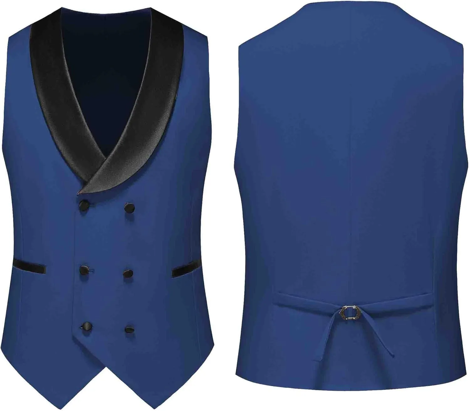 MOGU Mens Tuxedo Suit Set 3 Piece Slim Fit Prom Dinner Blazer Vest Pants Suit Set