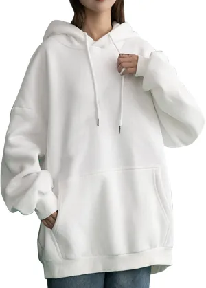 Oversized Hoodies for Teen Girls Y2k Hooded Sweatshirt Women Casual Plain Drop Shoulder Long Sleeve Hoodies Pullover Tops