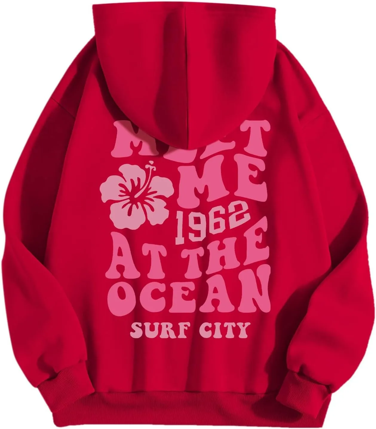 Oversized Hoodies For Women Long Sleeve Drawstring Letter Graphic Hoodies Palm Puff Fall Fashion Pullover Sweatshirt
