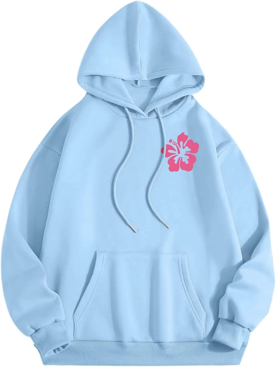 Oversized Hoodies For Women Long Sleeve Drawstring Letter Graphic Hoodies Palm Puff Fall Fashion Pullover Sweatshirt