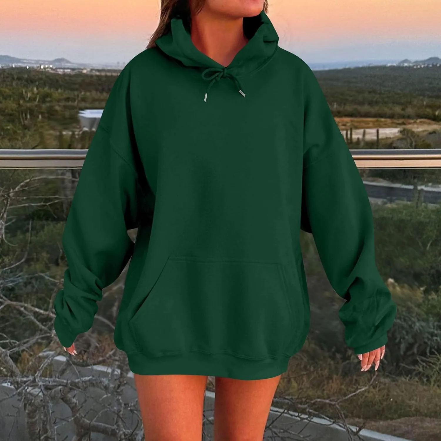 Oversized Hoodies For Women Plus Size Long Sleeve Drawstring Pullover Sweatshirt Trendy Winter Clothes With Pockets