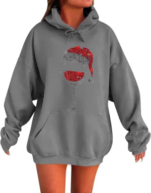 Oversized Hoodies For Women Plus Size Sweatshirt Trendy Pullover Long Sleeve Drawstring With Pockets Winter Clothes