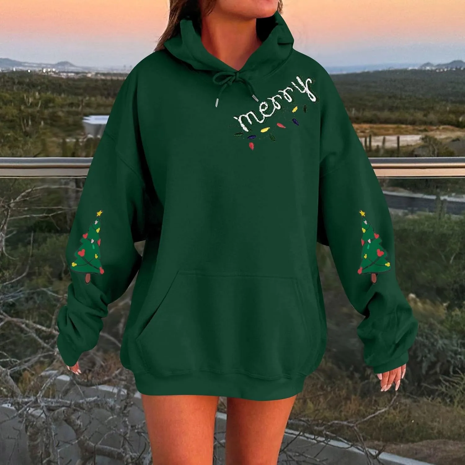 Oversized Hoodies For Women Plus Size Sweatshirt Trendy Pullover Long Sleeve Drawstring With Pockets Winter Clothes