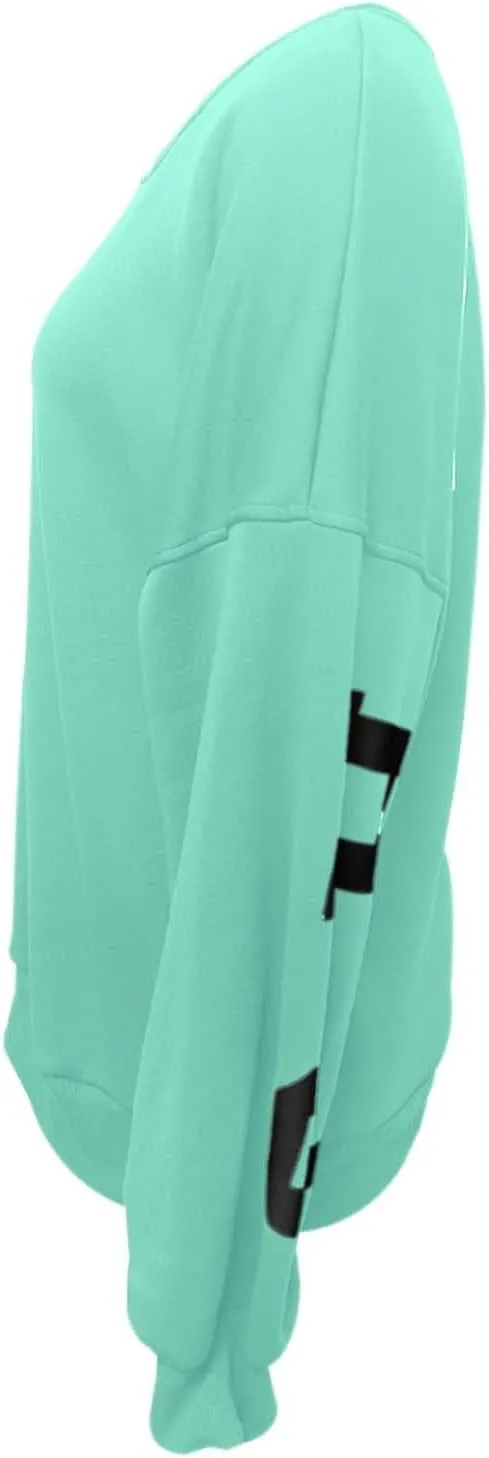 Oversized Women's Sweatshirt Solid Color Round Neck Long Sleeve Casual High Low Pullover Sweatshirt Top