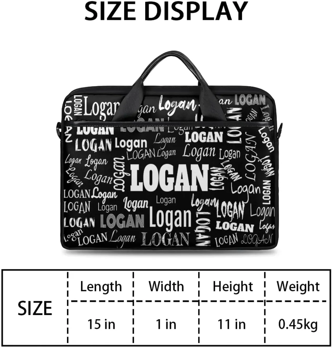 Personalized Name Laptop Bags, Custom Text Laptop Case Shoulder Bag, Computer Bags