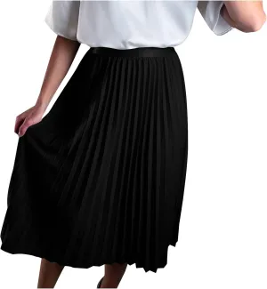 Pleated Midi Skirt Fall Winter High Waist Swing Skirts Elegant Solid Color Half Skirt Flowy a Line Ruffle Skirts