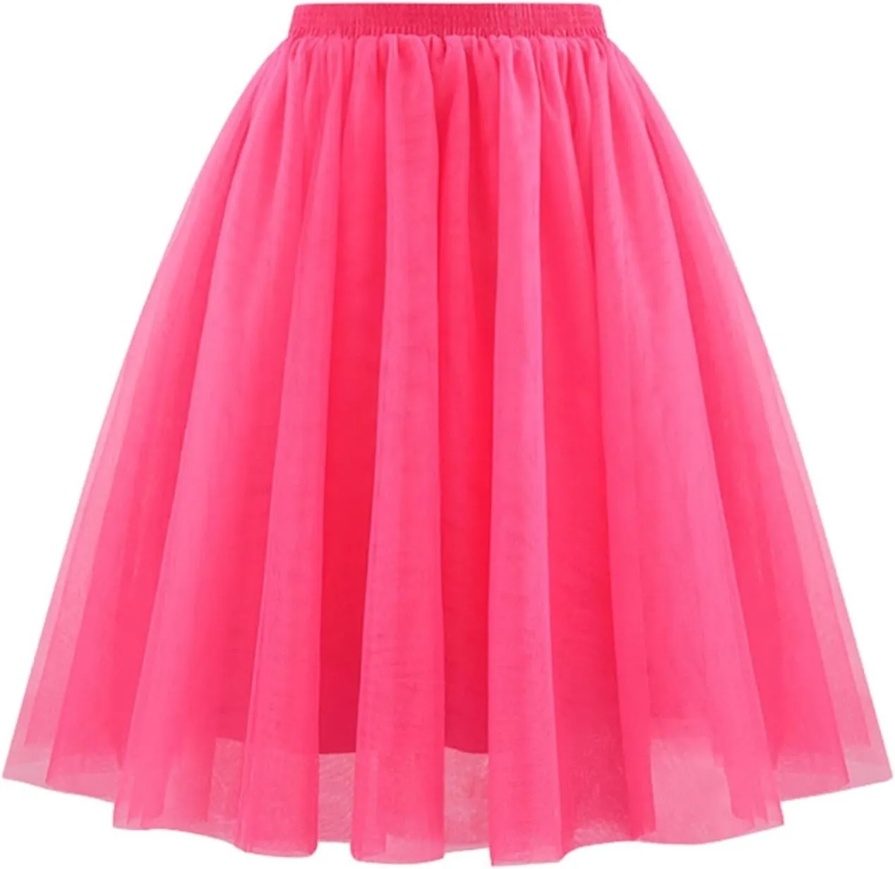 Plus Size Skater Skirt Waist Pleated Mesh Skirt Soft Drape Mid Length Skirt Large Size A Line Skirt Skirt Leg