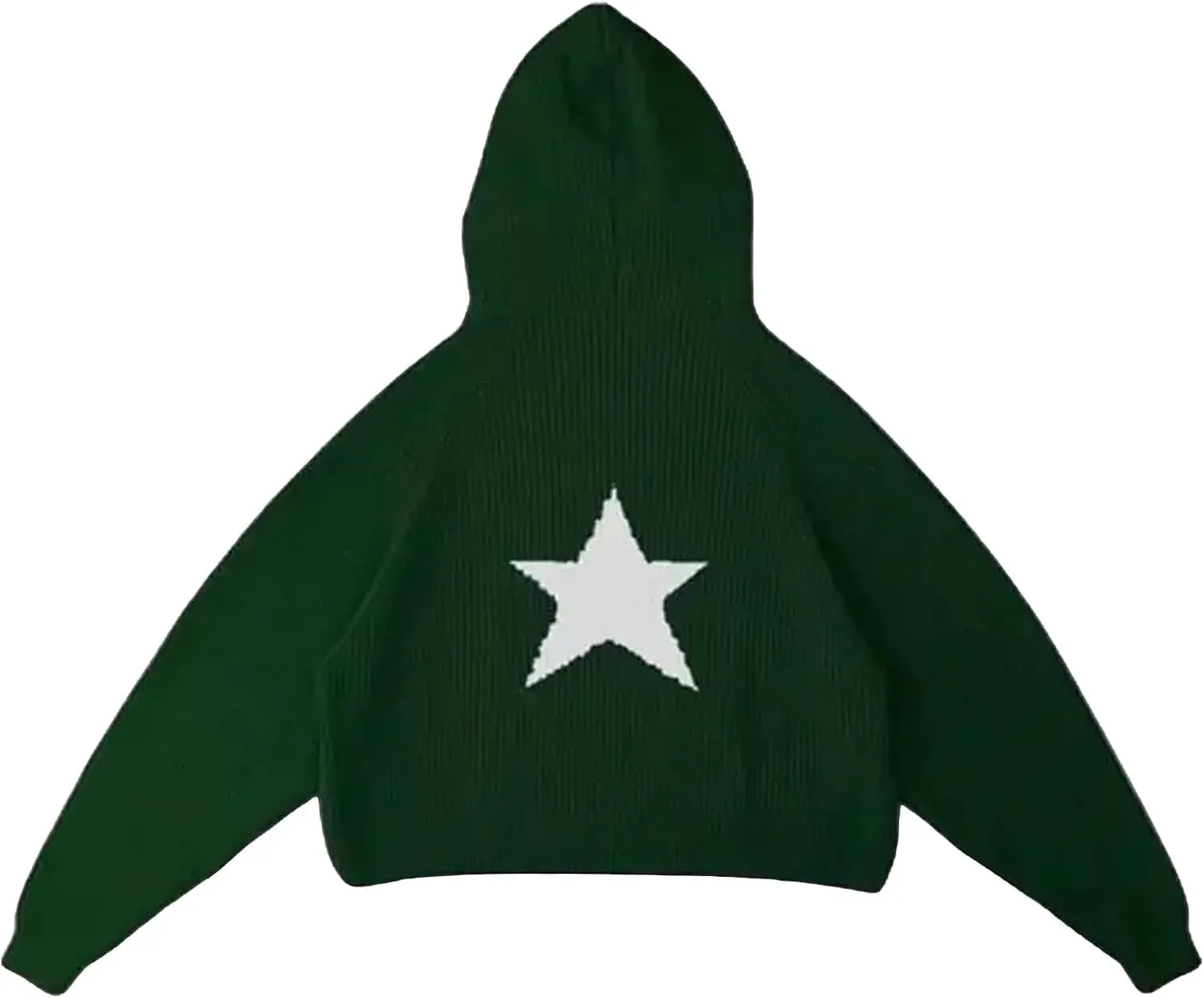 Pullover Knit Sweater Grunge Graphic Star Hooded Sweatshirts Women Y2k Oversized Streetwear Hoodies