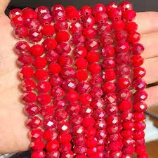 Red AB Crystal 60" beaded Necklace