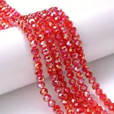 Red AB Crystal 60" beaded Necklace