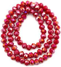 Red AB Crystal 60" beaded Necklace