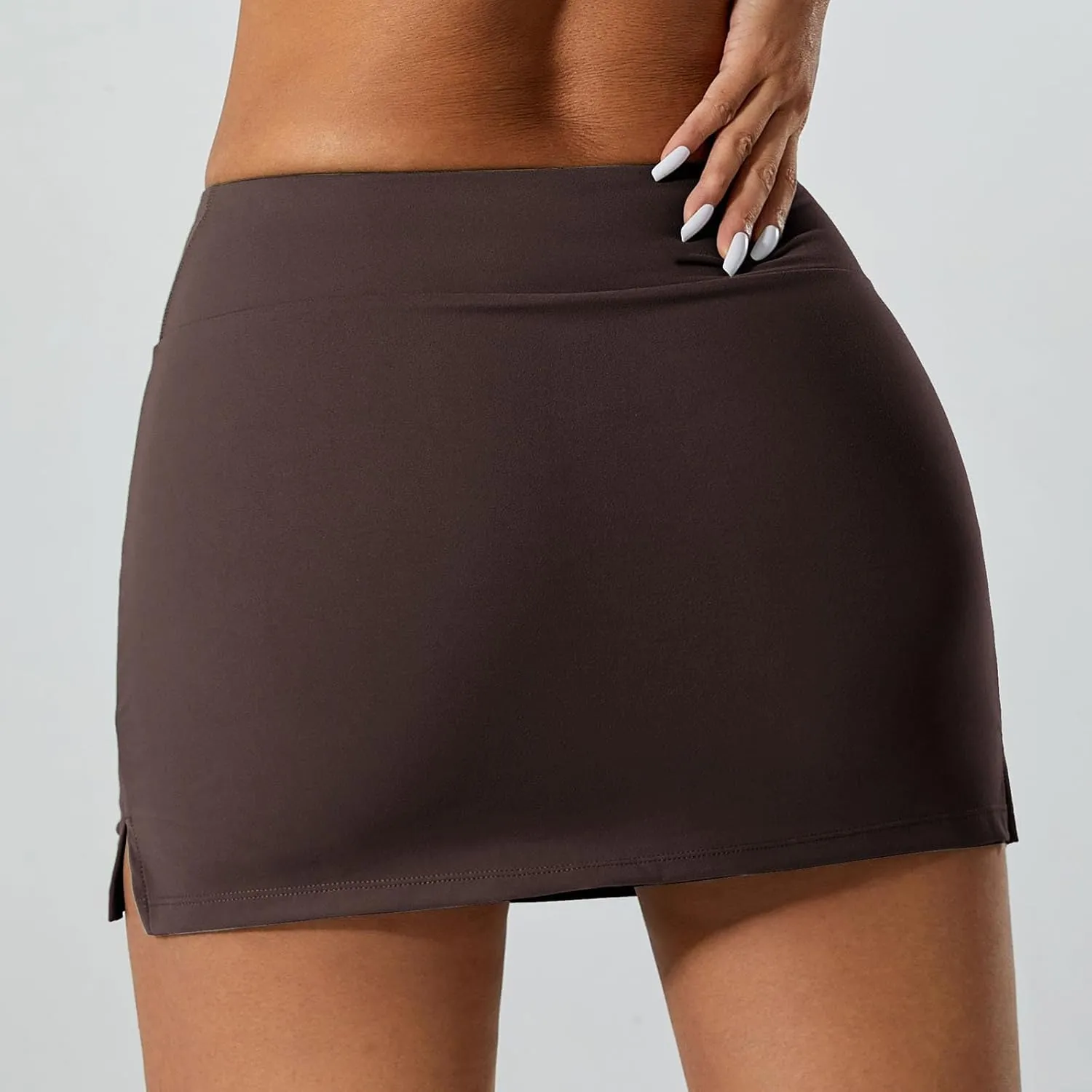Short Skirts for Women Crossover Stretchy High Waisted Skirt Seamless Smooth Pull on Yoga Tennis Mini Skirts Outfit