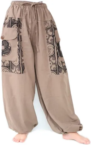 Siamrose Baggy Yoga Harem Pants Men Women Casual Lounge Trousers, 2 Big Pockets, One Size. Elastic Waist