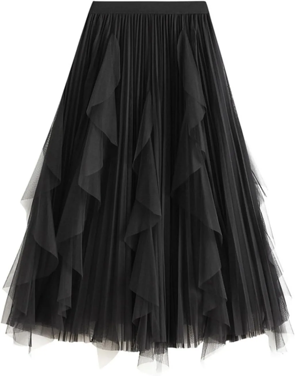 Skirt for Women Elastic Waist Tiered Maxi Skirt A-Line High Waist Long Skirt Bohemian Print Casual Beach Outfits