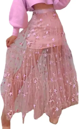 Skirts for Women Casual Sheer Style Midi Skirts High Waist Elegant Skirt Preppy Plaid Ankle Pleated Cheer Skirt
