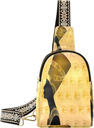 Small Sling Bag Waist Packs Leather Crossbody Packs Chest Bag Egypt Woman for Women Travel Belt Purse