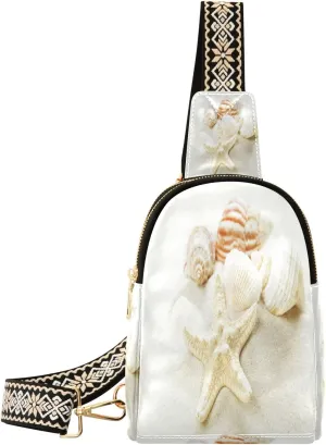 Small Sling Bag Waist Packs Leather Crossbody Packs Chest Bag Starfish for Women Travel Belt Purse