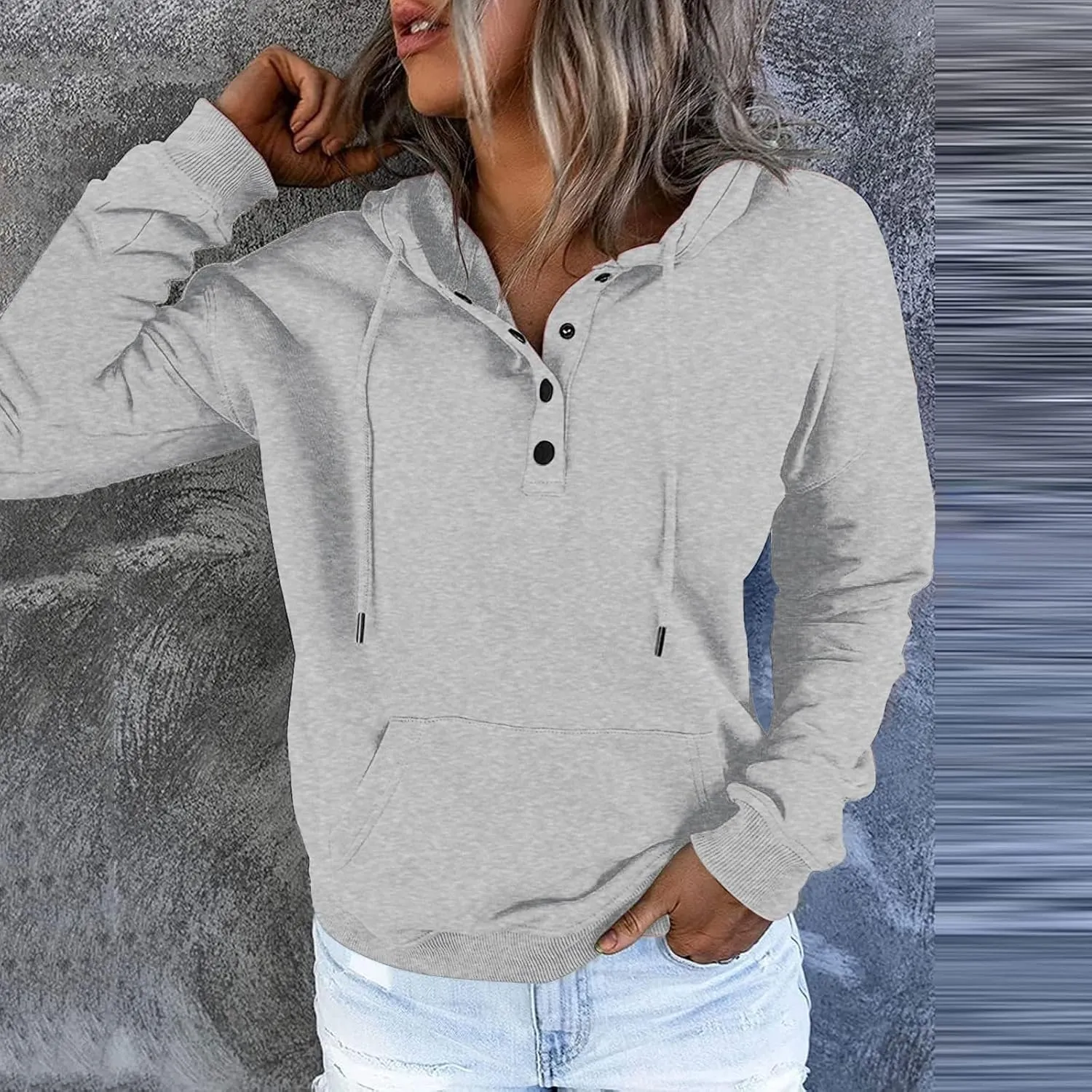SMIDOW Womens Casual Fleece Hooded Sweatshirts Hoodies Pullover Tops Tunic Blouses Athletic Workout Pullover Y2K Clothes