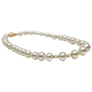 South Sea Pearl, Songea Sapphire, and Gold Necklace