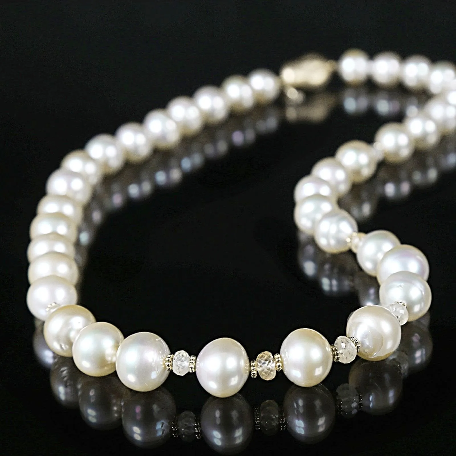 South Sea Pearl, Songea Sapphire, and Gold Necklace