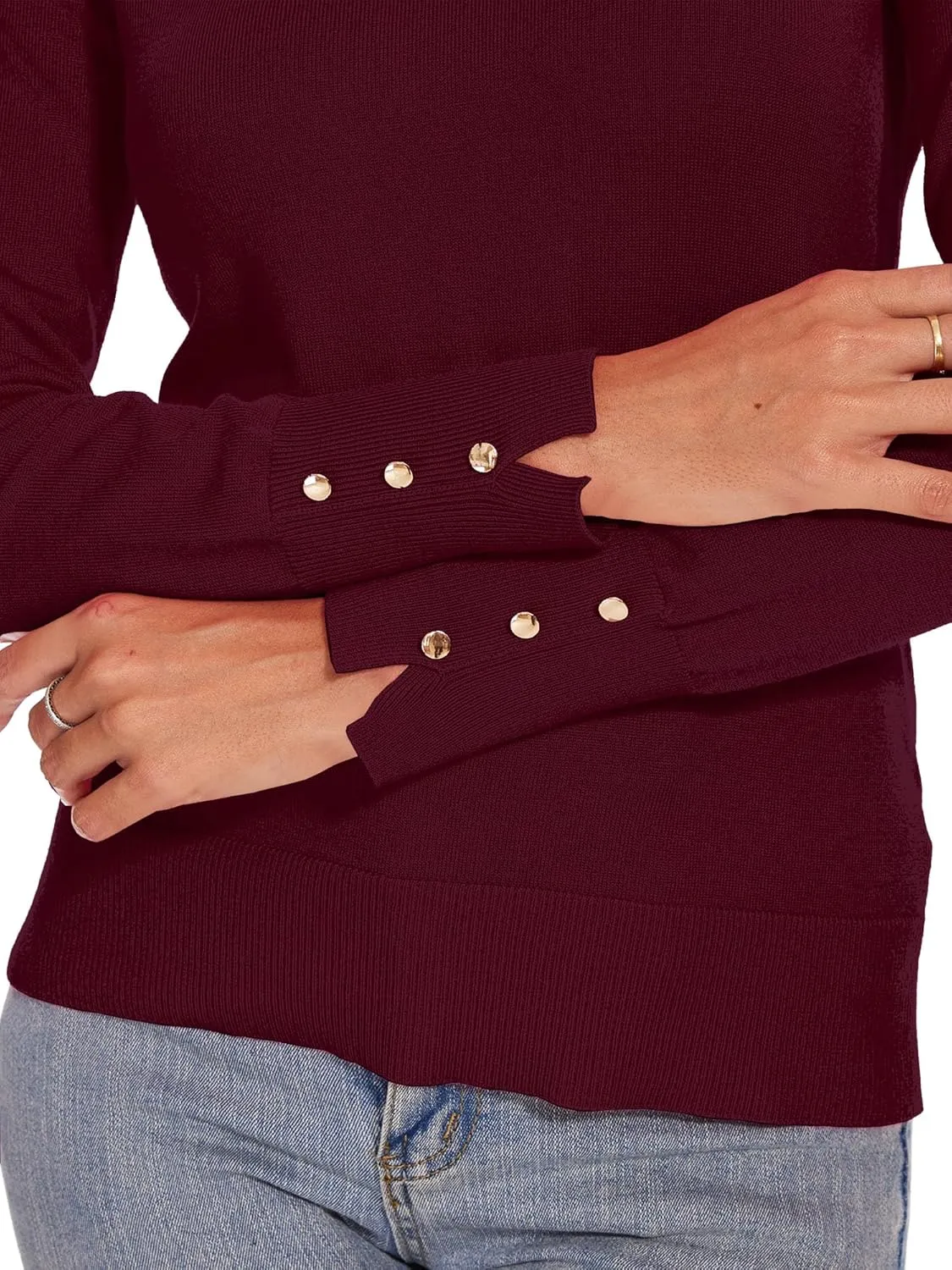 Spicy Sandia Women's V Neck Sweaters Long Sleeve Lightweight Pullover Knit Shirt Essential Top Dressy Casual
