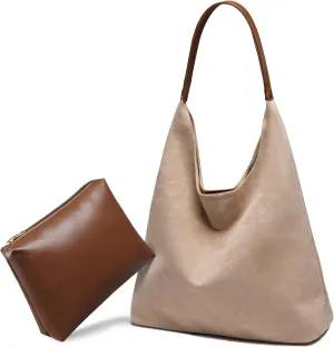 Suede Bags for Women: 2 Pcs Slouchy, Retro Tote, Hobo & Shoulder Bags