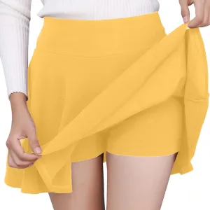 Summer Skirts for Women High Waisted Pleated Mini Skirt with Anti-Slip Lining Elastic Waist Casual A-Line Silhouette