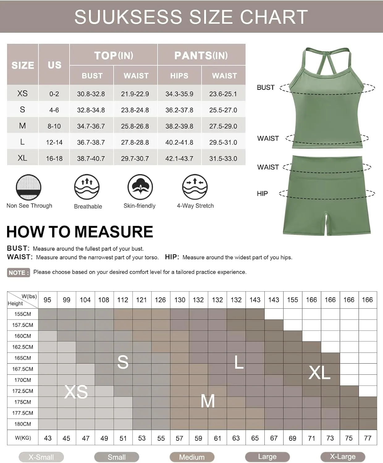 SUUKSESS Women 2 Piece Workout Sets High Waisted Tummy Control Biker Shorts Halter Backless Tank Tops