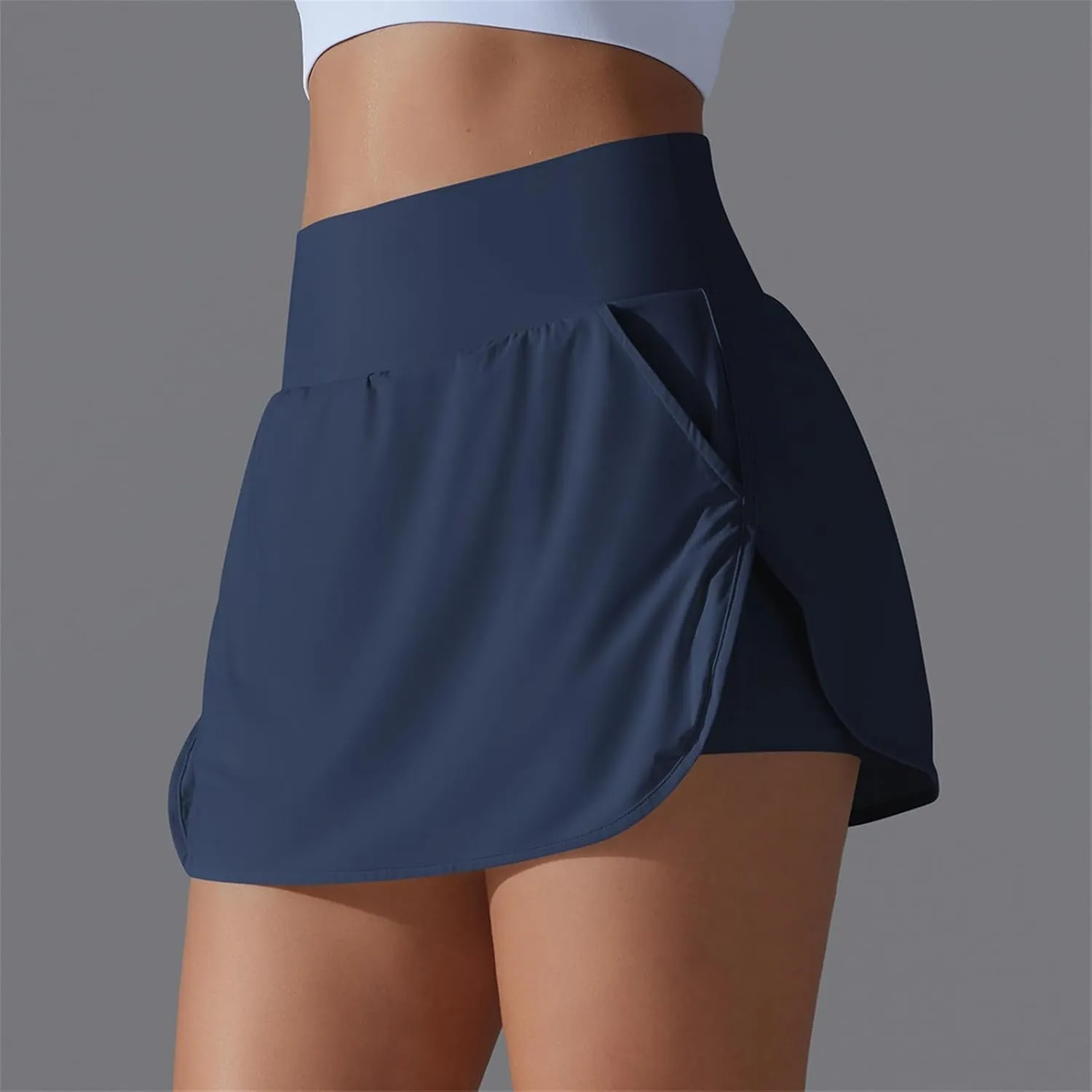 Tennis Skirts Women High Waisted Stretchy Smooth Athletic Skirt Lightweight 2025 Solid Color Sun Protection Skort