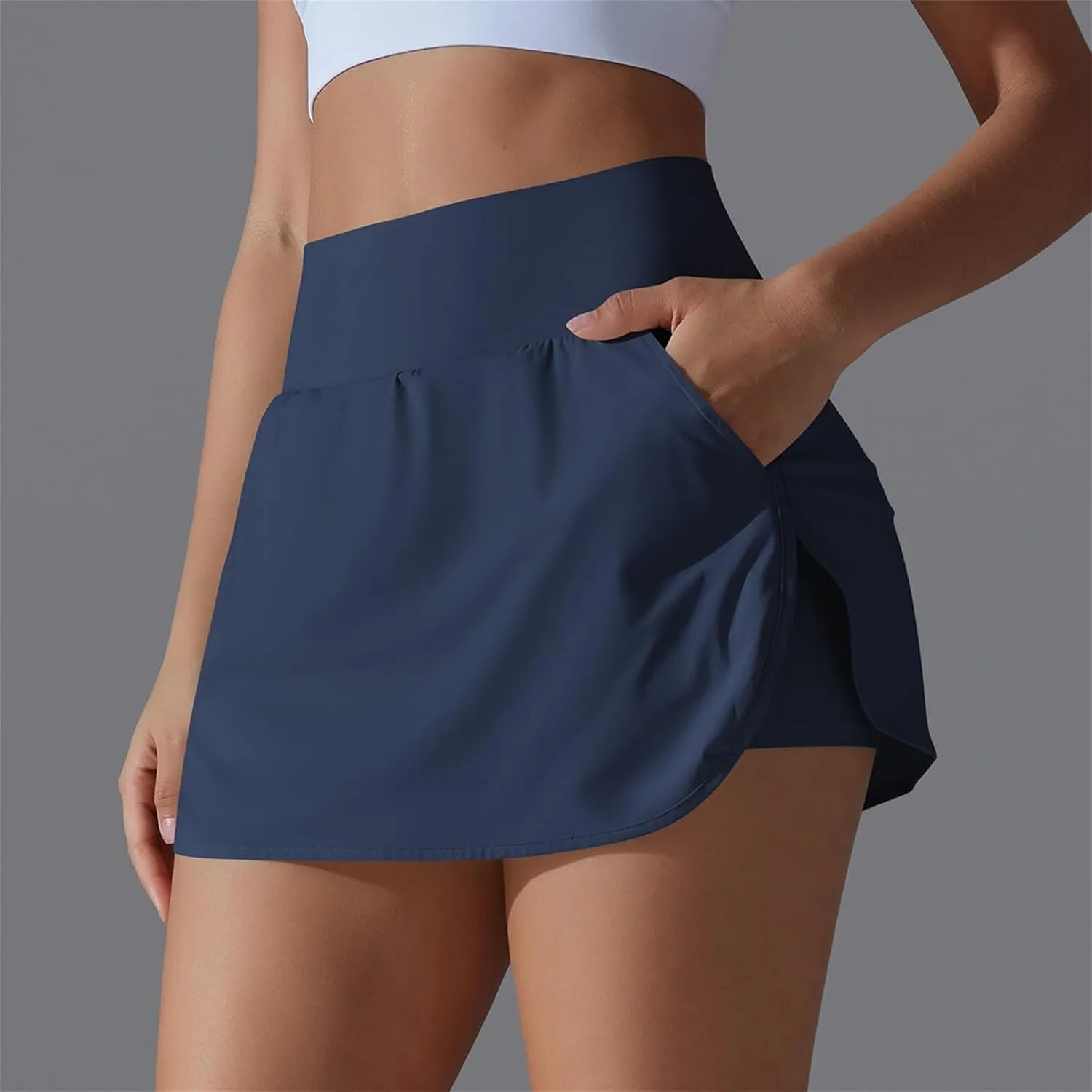 Tennis Skirts Women High Waisted Stretchy Smooth Athletic Skirt Lightweight 2025 Solid Color Sun Protection Skort