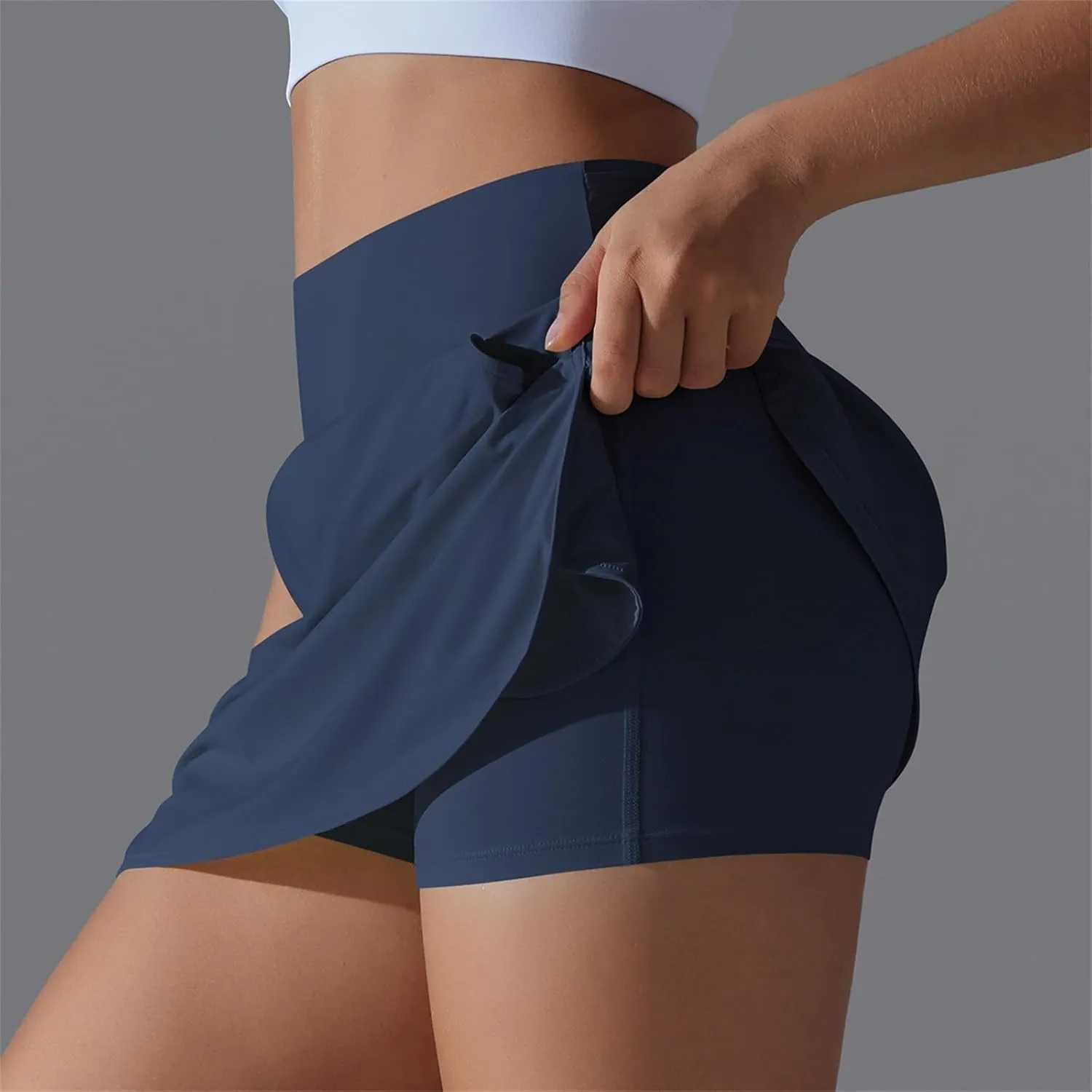 Tennis Skirts Women High Waisted Stretchy Smooth Athletic Skirt Lightweight 2025 Solid Color Sun Protection Skort