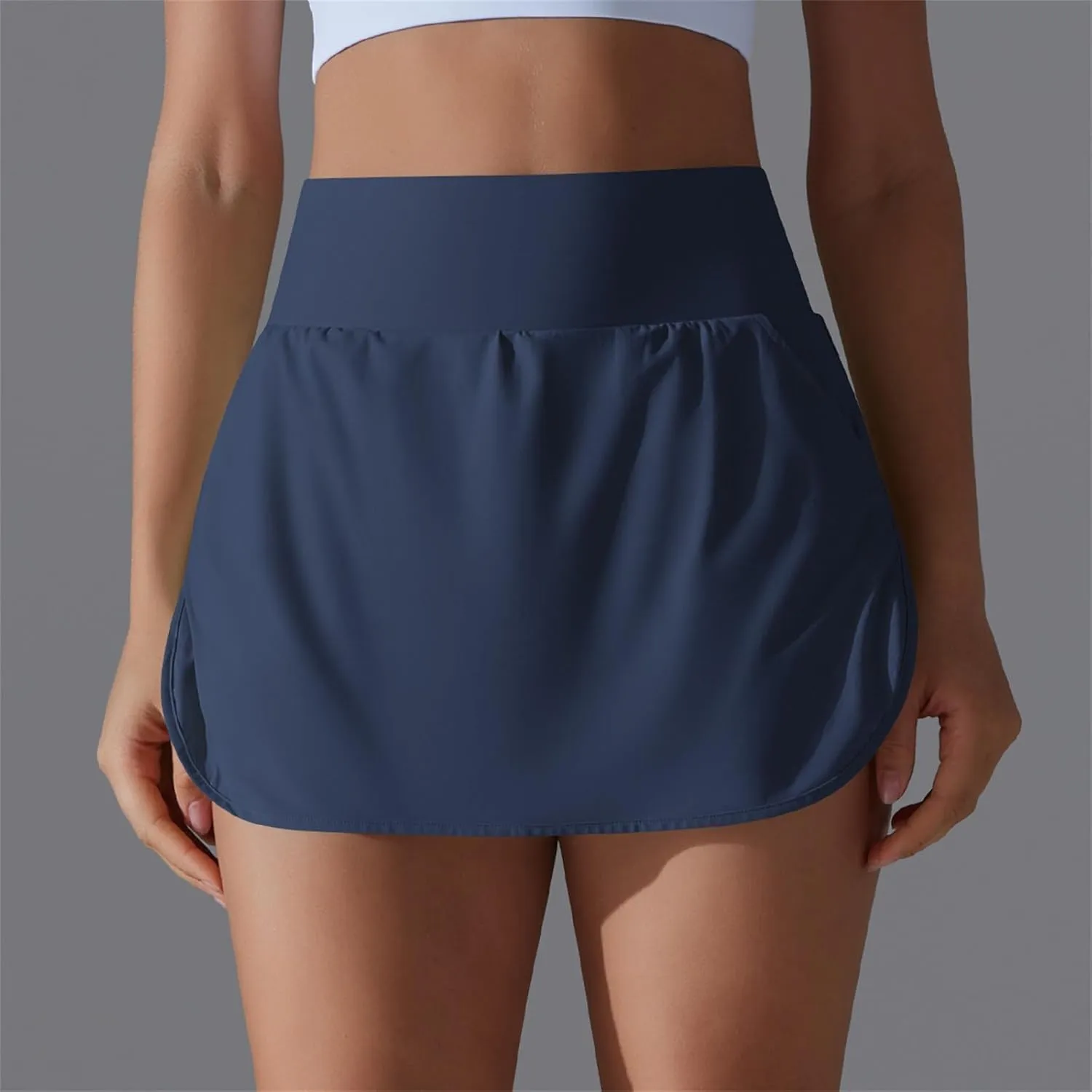 Tennis Skirts Women High Waisted Stretchy Smooth Athletic Skirt Lightweight 2025 Solid Color Sun Protection Skort