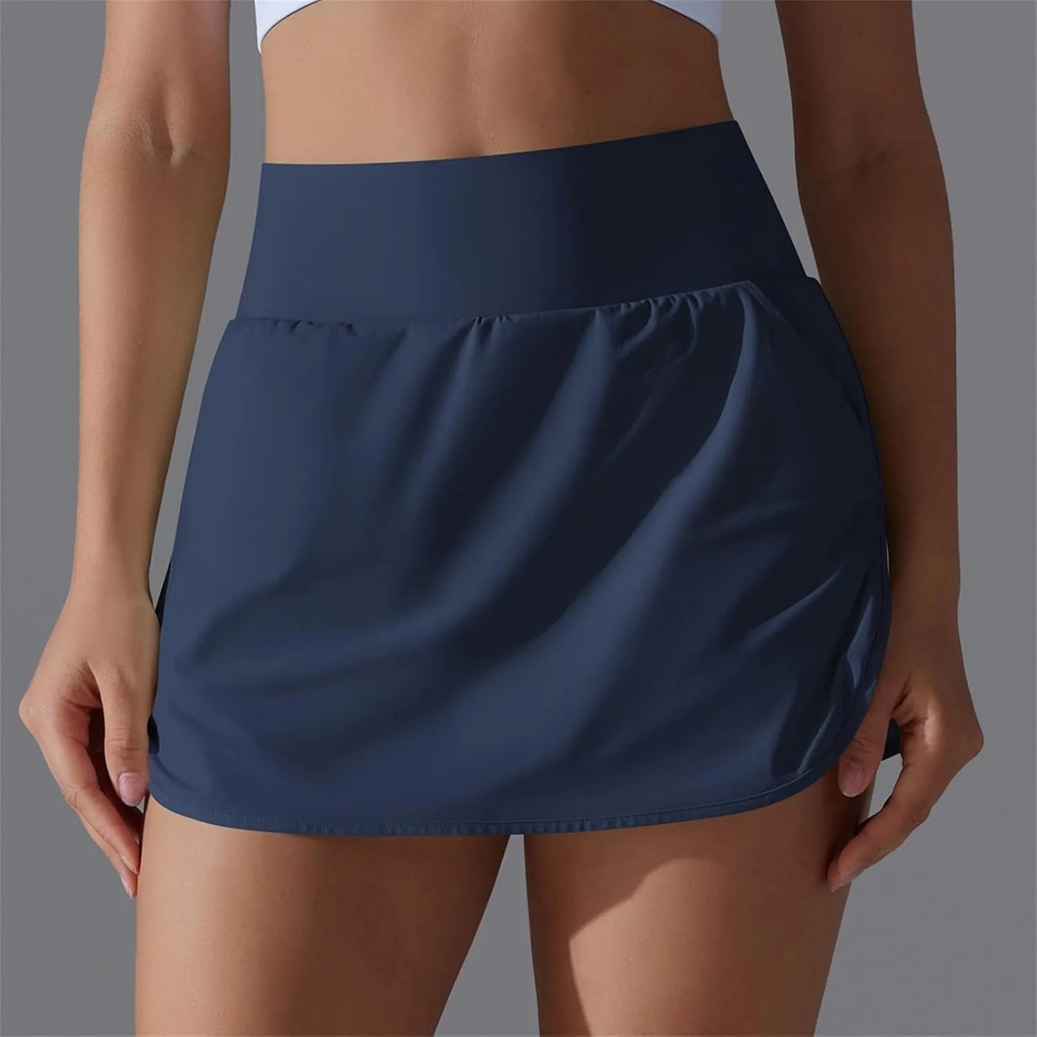 Tennis Skirts Women High Waisted Stretchy Smooth Athletic Skirt Lightweight 2025 Solid Color Sun Protection Skort
