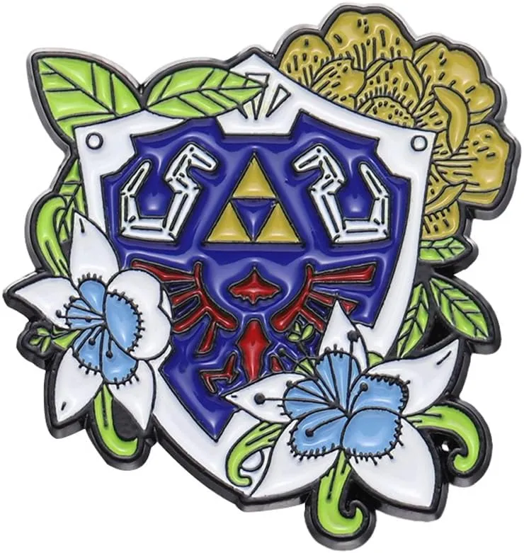 The Legend of Zelda Enamel Pins Blue Shield Brooches Lapel Badges Cartoon Funny Jewelry Gift