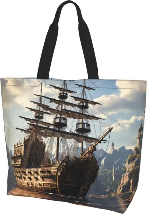 Tote Bag for Women Reusable Grocery Bag Shopping Bag Purple and Pattern Tote Bags Handbag Foldable Shoulder Bag