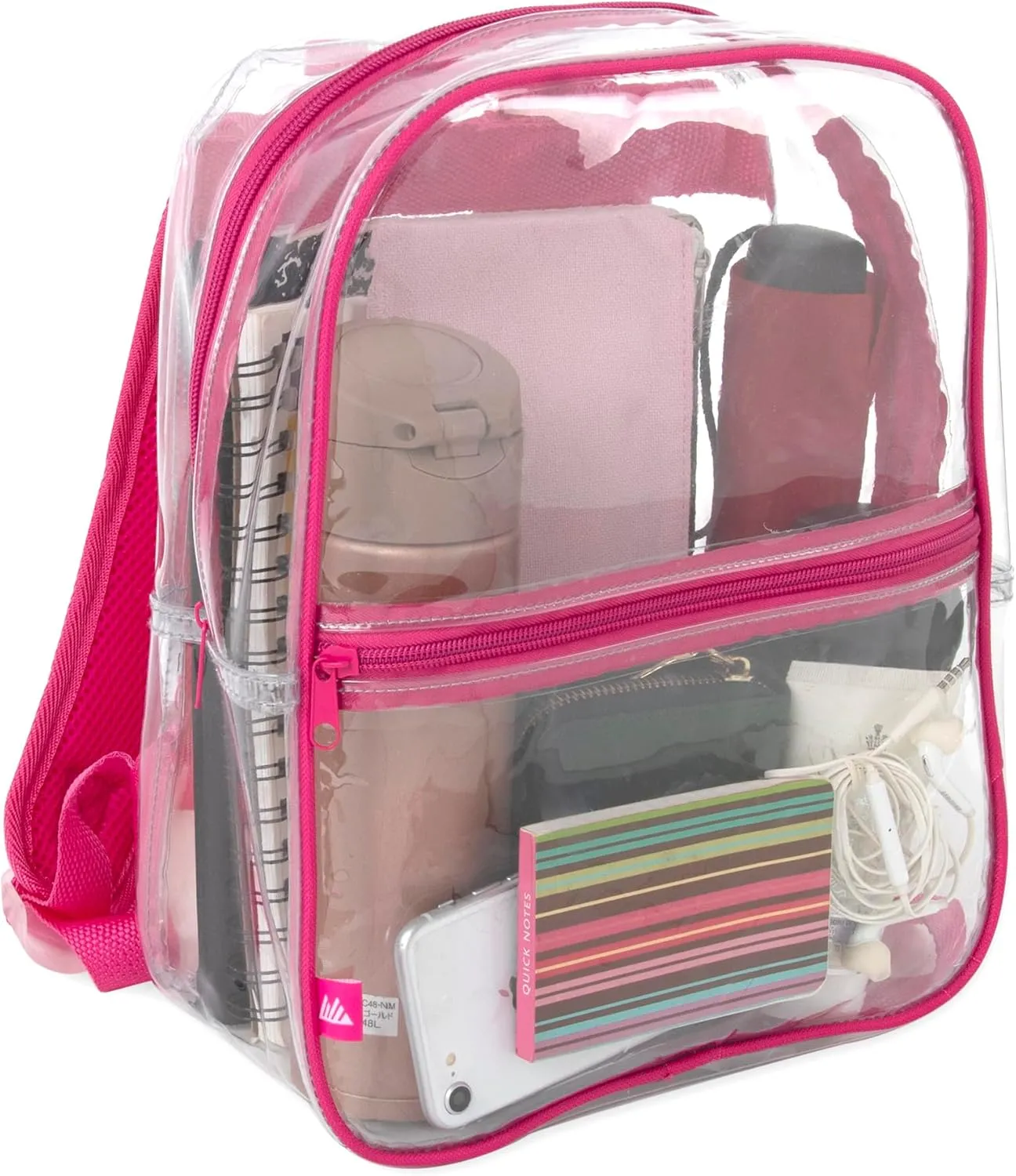 Trail maker Mini Clear Backpack Stadium Approved Small Clear Concert Bag for Work, Commute, Travel and Recreation (Pink)