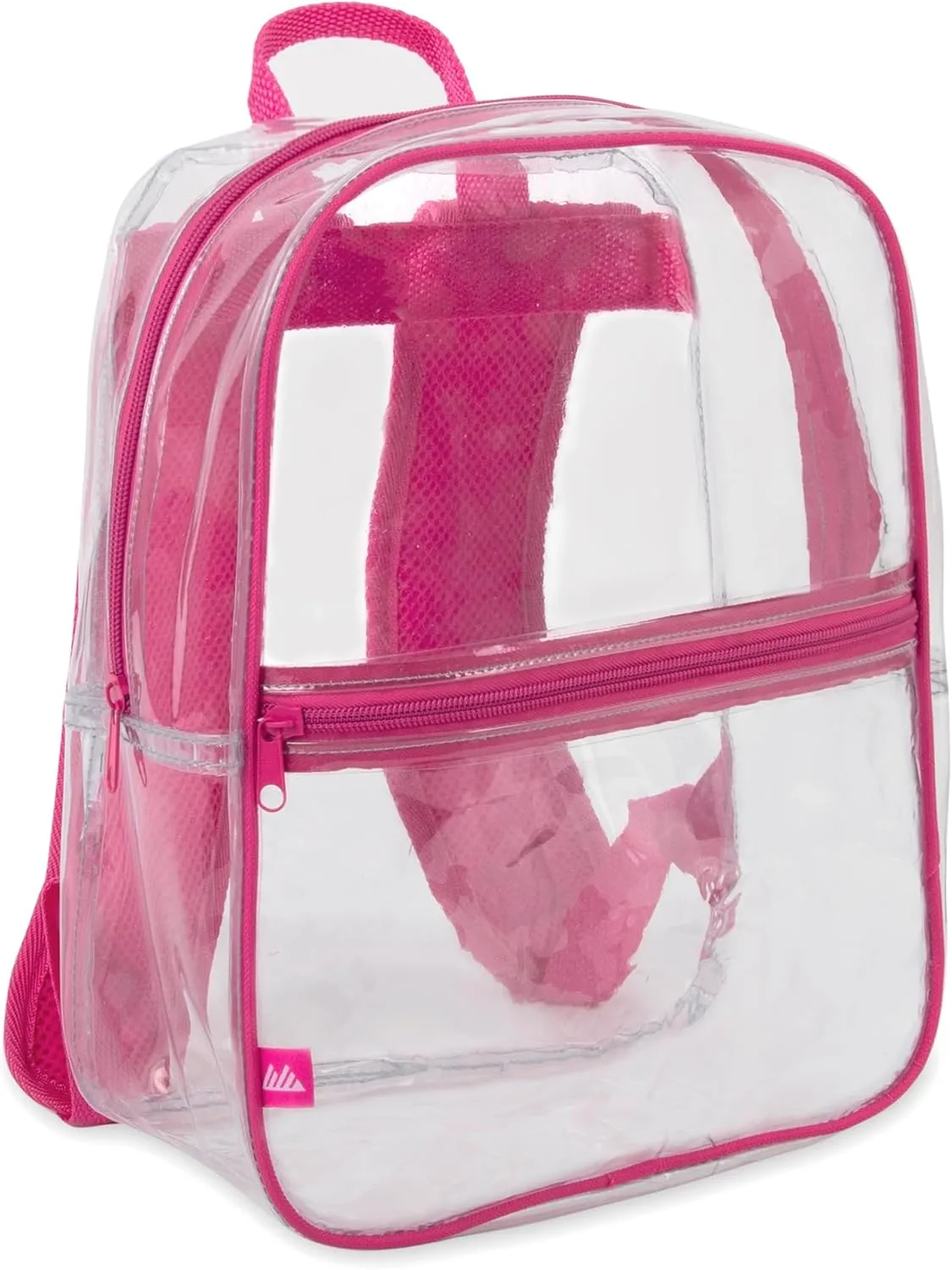 Trail maker Mini Clear Backpack Stadium Approved Small Clear Concert Bag for Work, Commute, Travel and Recreation (Pink)