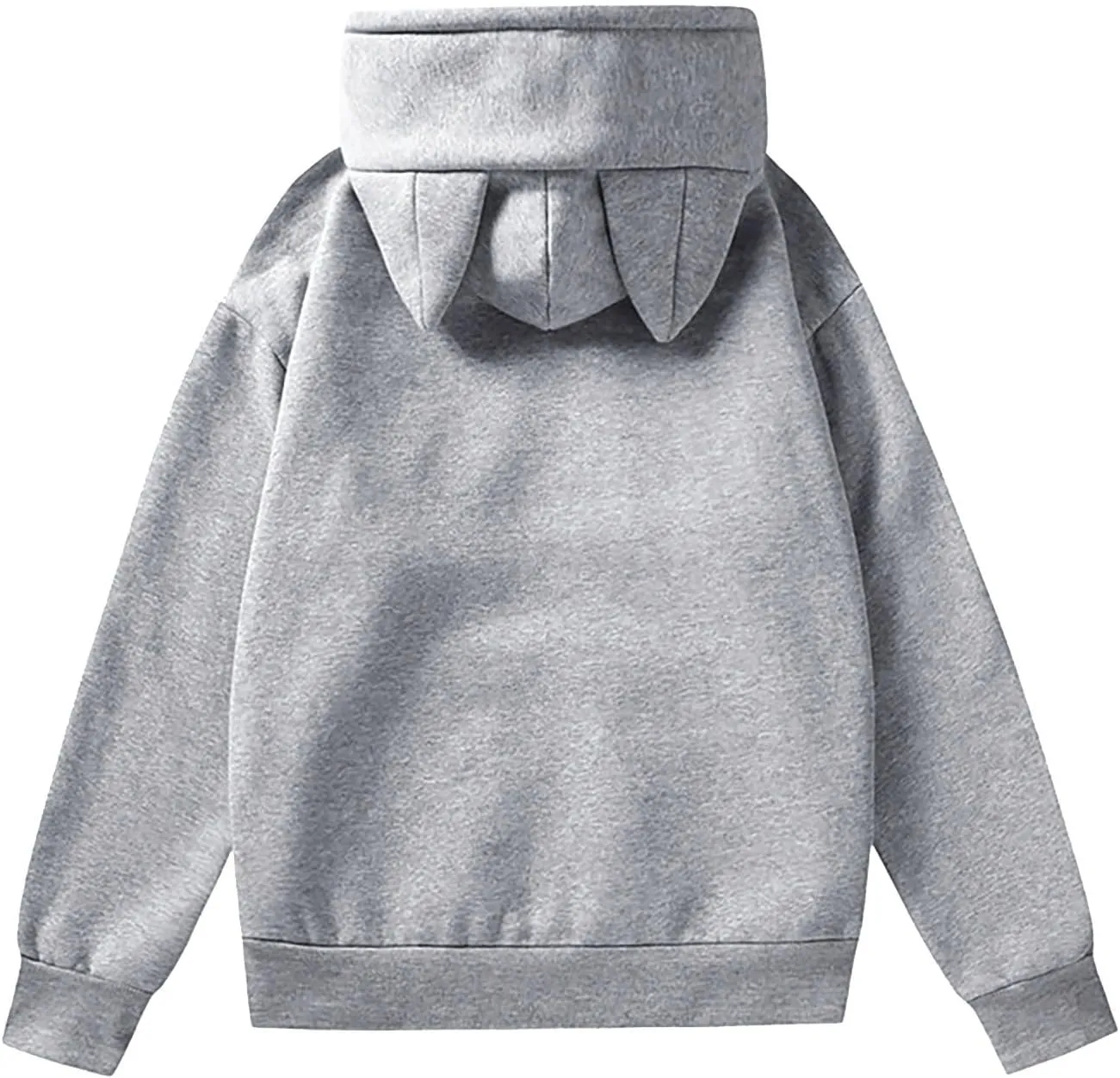 Vickyleb Women's Hoodies Cute Cat Ears Fleece Long Sleeve Pullover Sweatshirts Drawstring Solid Casual Basic Sweatshirt