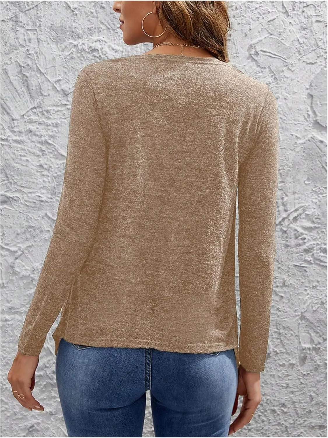 WDIRARA Women's Marled Knit Asymmetrical Hem Cardigan Sweaters Long Sleeve Open Front Jacket