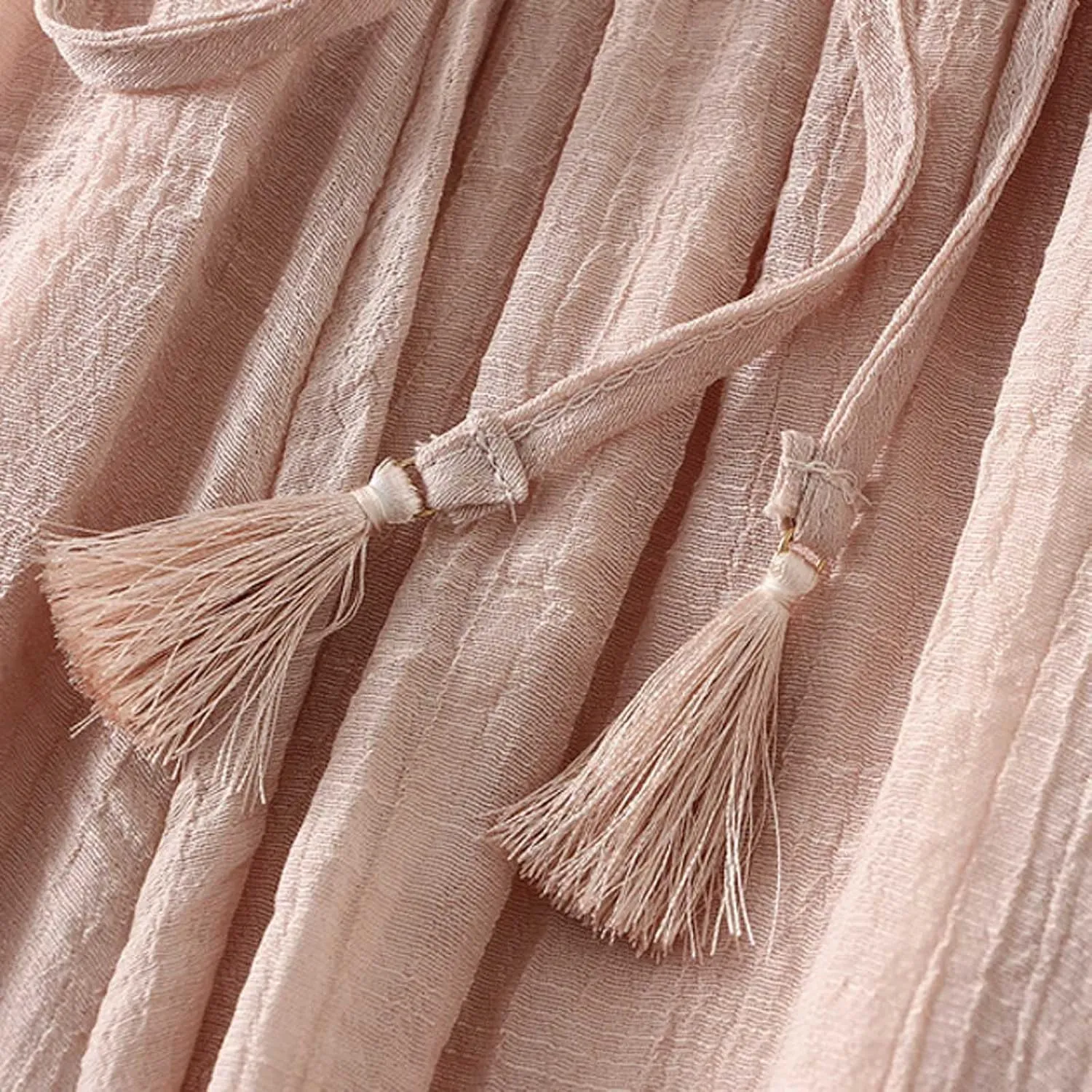Women Cotton Linen Skirt Solid Elastic Waisted Pleated Long Skirt Summer Casual Flowy Beach Holiday Bohemian Skirts