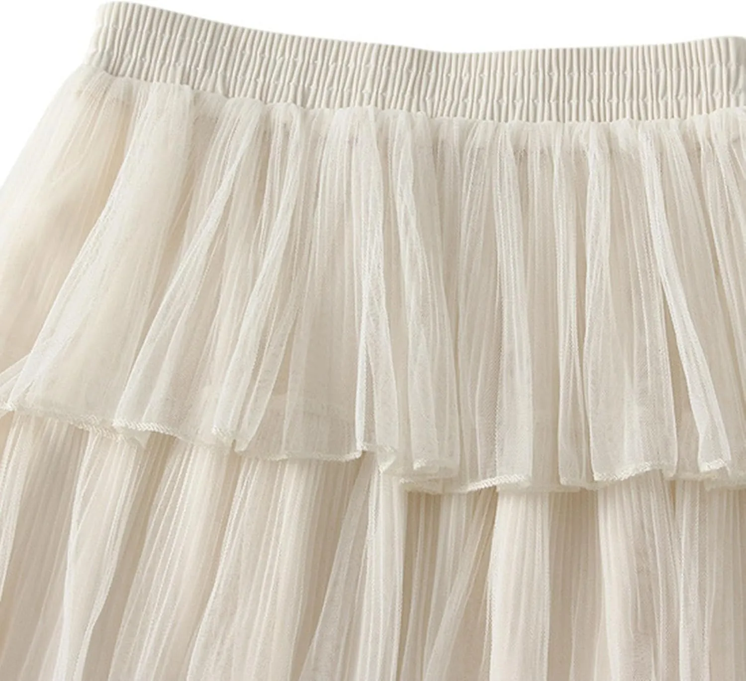 Women Mid Length Skirt Dance Party A Line High Waisted Tulle Tiered Skirt Holiday Party Little Girls Leather