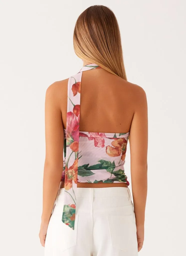 Women Y2k Tube Top Summer Mesh Floral Bandeau Crop Tops Sleeveless Strapless Ruched Going Out Tops with Scarf