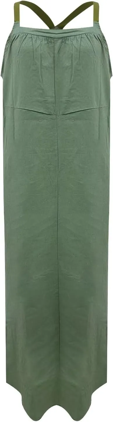 Womens Boho Maxi Dress Summer Sleeveless Cotton Linen Overall Dress Sexy Elegant Spaghetti Strap Beach Party Sundress