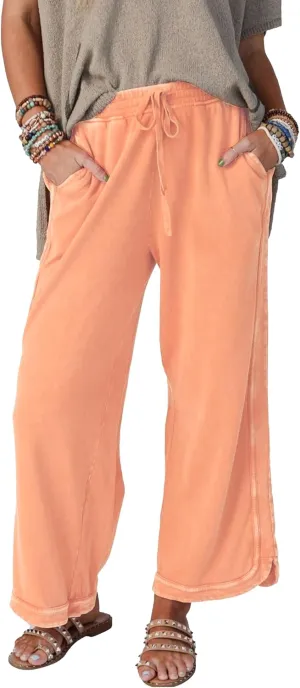 Women's Casual Wide Leg Pants High Waist Drawstring Sweatpants Baggy Athletic Trousers with Pockets