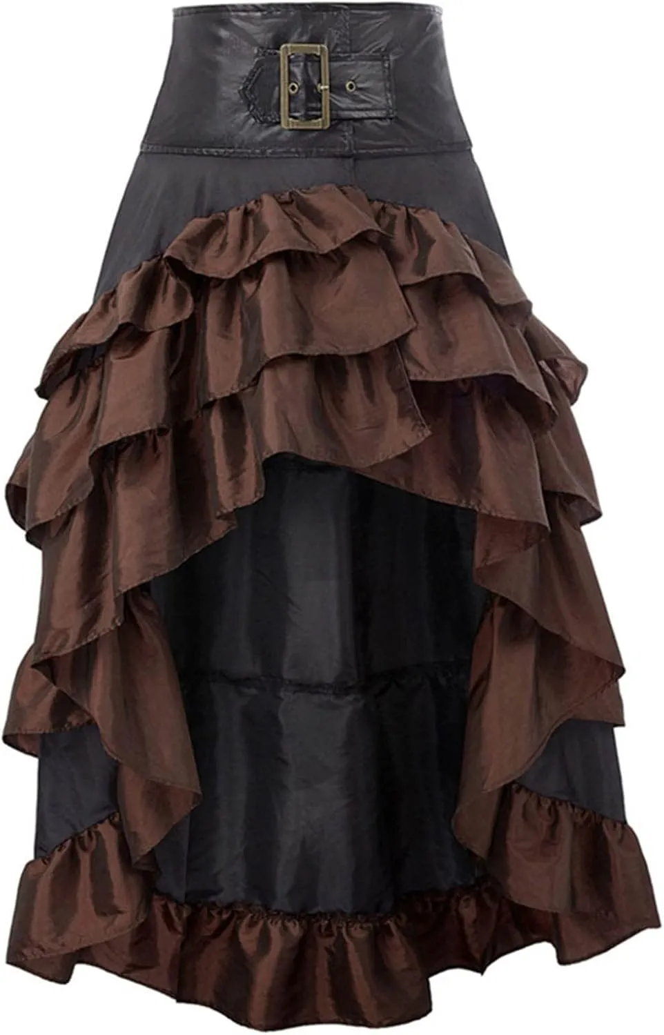 Women's Gothic Steampunk Skirt High Low Ruffle Victorian Skirt Renaissance Costume Skirts Party Cosplay Outfits