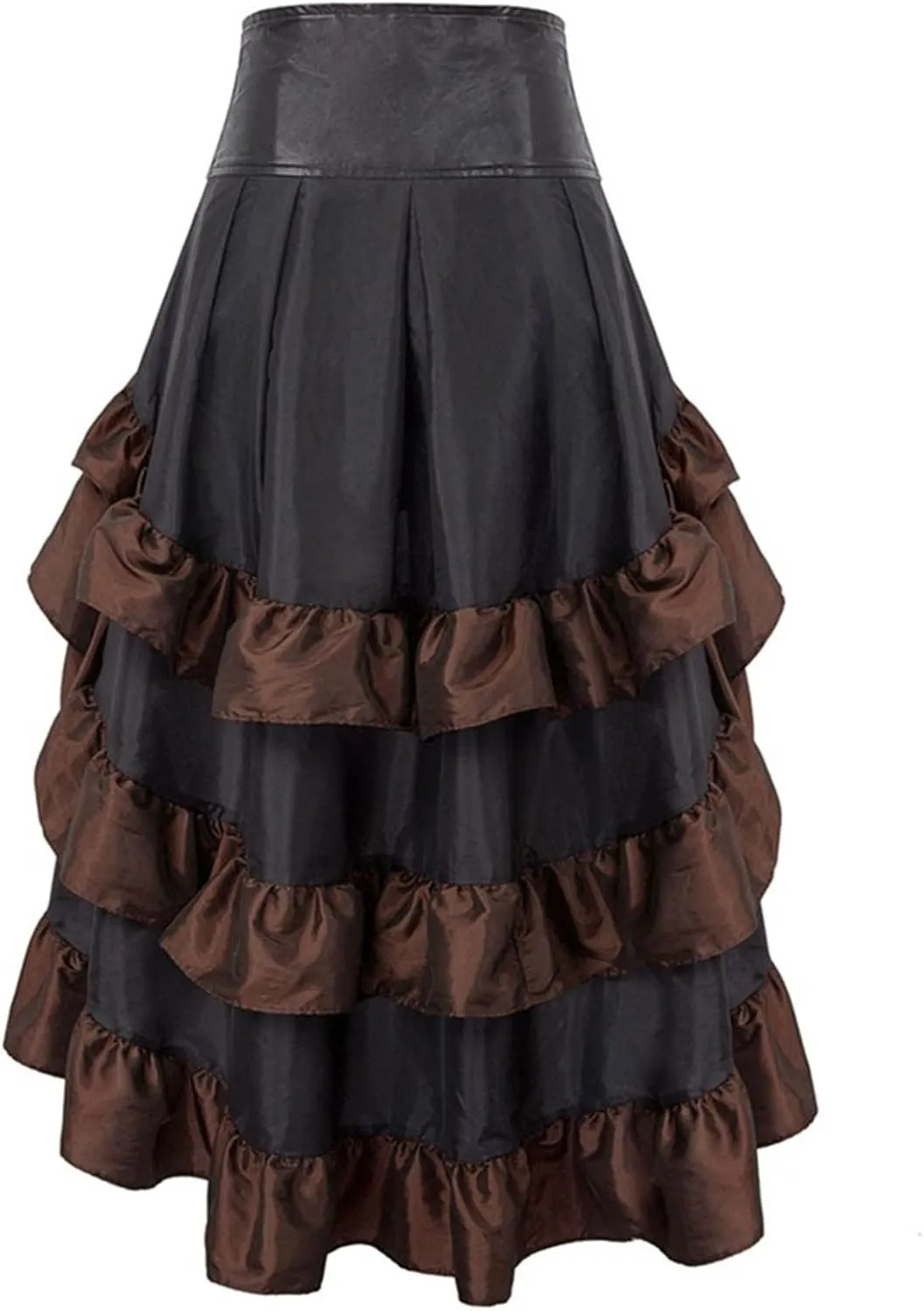 Women's Gothic Steampunk Skirt High Low Ruffle Victorian Skirt Renaissance Costume Skirts Party Cosplay Outfits