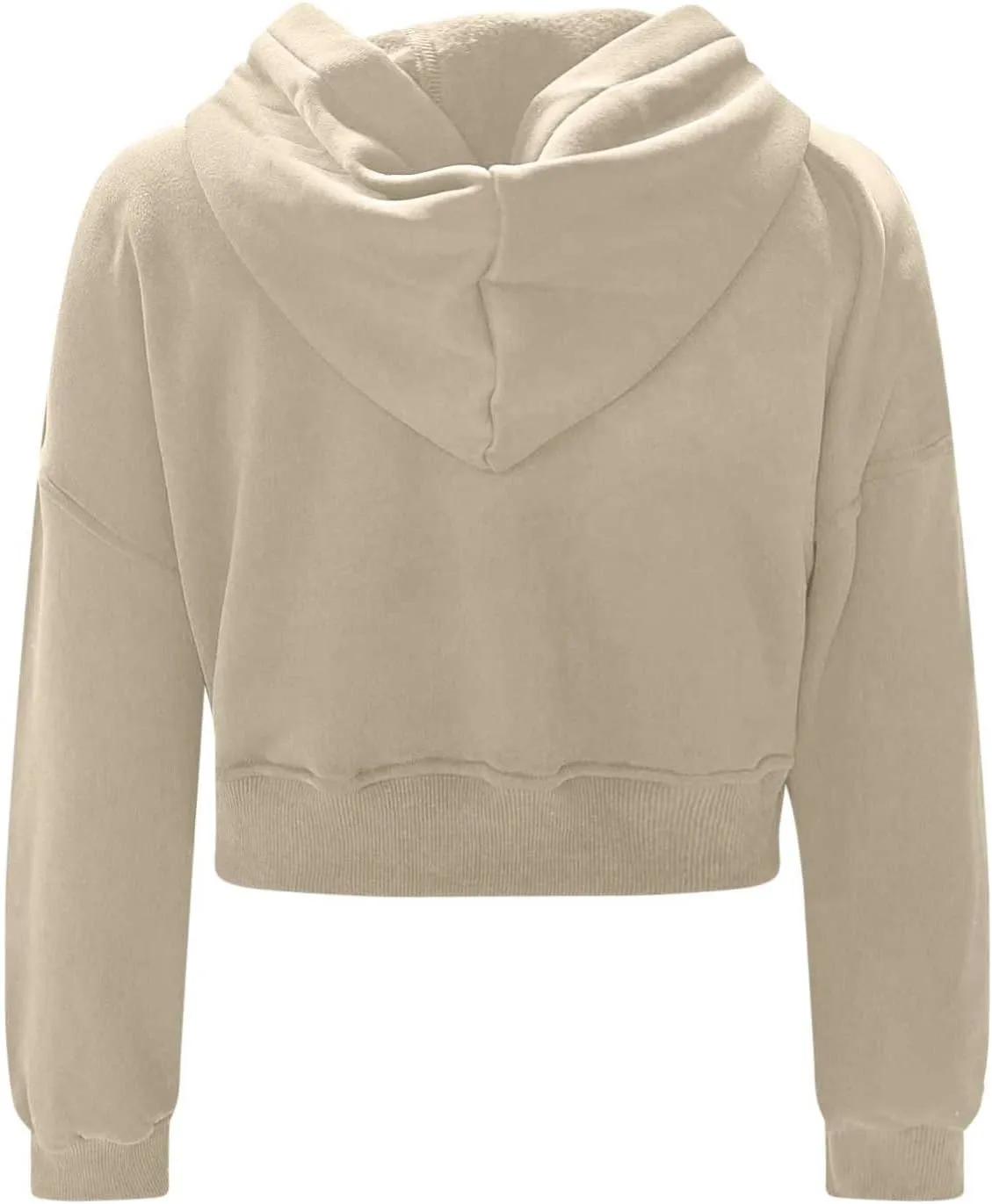 Women's Half Zipper Cropped Sweatshirts Hoodie Pullover, 2024 Outfits Loose Basic Comfy Basic Tops with Thumb Hole